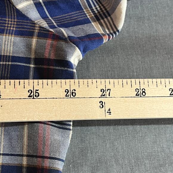 Ely Cattleman Western Shirt Mens XL Blue Plaid Pearl Snap Wrinkle Resistant - Picture 9 of 9